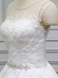 White Princess Wedding Dresses,Corset Bridal Gown,WD00394