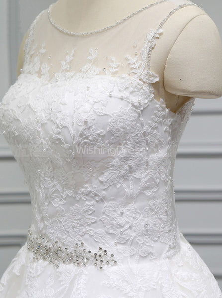 White Princess Wedding Dresses,Corset Bridal Gown,WD00394