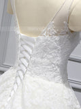 White Princess Wedding Dresses,Corset Bridal Gown,WD00394