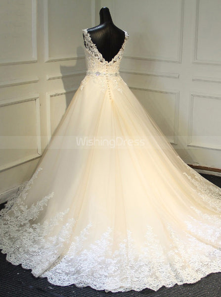 A-line Princess Bridal Dresses,Classic Modest Wedding Gown,WD00384