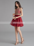 A-line Tulle Homecoming Dresses for Teens,Graduation Dress Short,HC00198