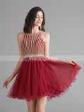 A-line Tulle Homecoming Dresses for Teens,Graduation Dress Short,HC00198