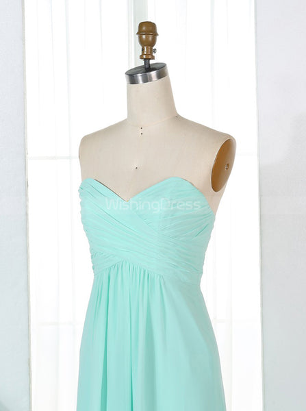 Aqua Bridesmaid Dresses,Empire Waist Bridesmaid Dress,Long Bridesmaid Dress,BD00319