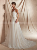 Beach Wedding Dress with Sweep Train,Simple Wedding Dress,WD00359