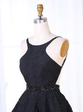 Black Lace Cocktail Dress,Open Back Cocktail Dresses,Sexy Homecoming Dress,CD00004