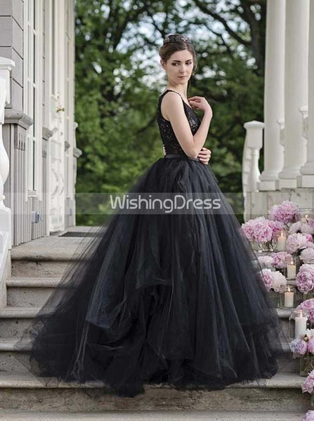 Black Wedding Dresses,Rustic Wedding Dress,WD00511