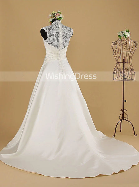 Classic Wedding Dresses,A-line Satin Bridal Dress,WD00564 - Wishingdress