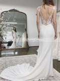 Column Simple Wedding Dress,Destination Wedding Dress Fall,WD00626