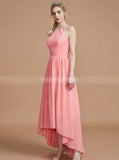 Coral Bridesmaid Dresses,High Low Bridesmaid Dress,Simple Bridesmaid Dress,BD00232