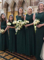 Dark green lace bridesmaid dresses best sale