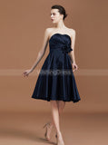 Dark Navy Bridesmaid Dresses,Short Bridesmaid Dress,Sweetheart Bridesmaid Dress,BD00228