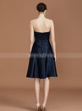 Dark Navy Bridesmaid Dresses,Short Bridesmaid Dress,Sweetheart Bridesmaid Dress,BD00228