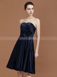 Dark Navy Bridesmaid Dresses,Short Bridesmaid Dress,Sweetheart Bridesmaid Dress,BD00228