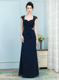 Dark Navy Mother of the Bride Dresses,Elegant Mother Dress,Long Wedding Guest Dress,MD00017