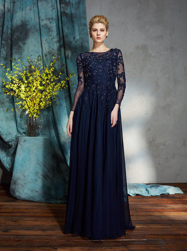 Dark Navy Mother of the Bride Dresses,Mother Dress with Sleeves,MD0006 ...