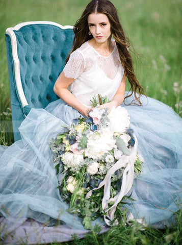 Boho Plus Size Wedding Dress,Beach Lace Chiffon Bridal Dress,WD00689 -  Wishingdress