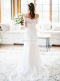 Fit and Flare Wedding Dresses,Lace Wedding Dress,Off the Shoulder Wedding Dress,WD00153