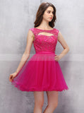 Fuchsia Homecoming Dresses,Short Homecoming Dress,Homecoming Dress for Teens,HC00039