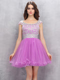 Fuchsia Sweet 16 Dresses,Open Back Sweet 16 Dress,Cute Sweet 16 Dress,SW00009