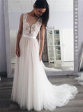 Gorgeous Wedding Dresses,Long Tulle Boho Wedding Dress,WD00425