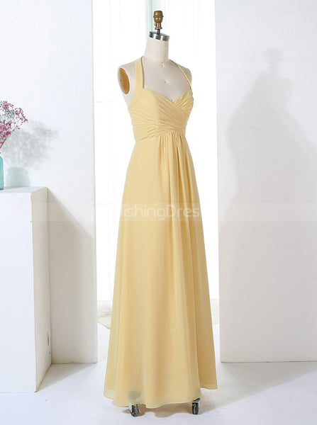 Halter Bridesmaid Dresses,Long Empire Bridesmaid Dress,Modest Bridesmaid Dress,BD00268