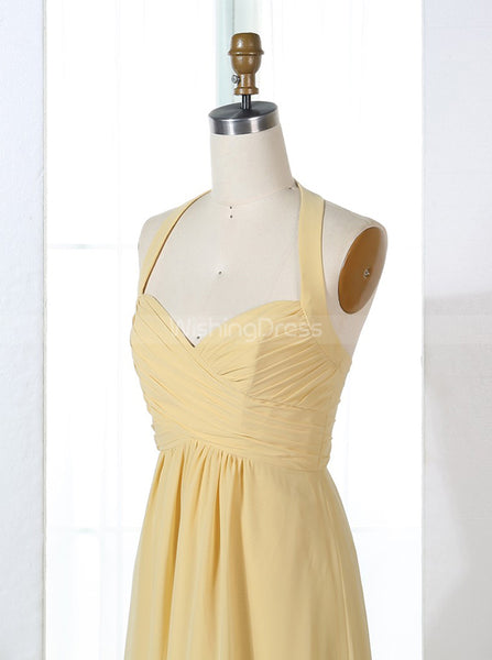 Halter Bridesmaid Dresses,Long Empire Bridesmaid Dress,Modest Bridesmaid Dress,BD00268