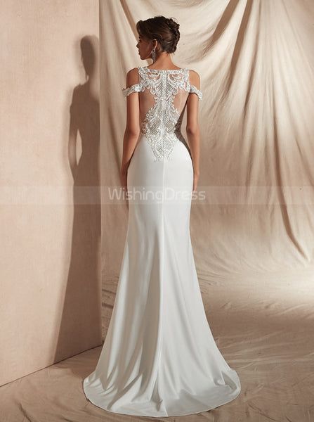 High Low Wedding Dresses,Beach Bridal Dress,OutDoor Wedding Dress,WD00360