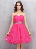 HotPink Sweet 16 Dresses,Strapless Sweet 16 Dress,Knee Length Sweet 16 Dress,SW00029