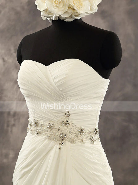 Ivory Chiffon Wedding Dress,Beach Wedding Dress with Sweetheart Neckline,WD00532