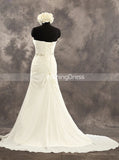 Ivory Chiffon Wedding Dress,Beach Wedding Dress with Sweetheart Neckline,WD00532