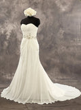 Ivory Chiffon Wedding Dress,Beach Wedding Dress with Sweetheart Neckline,WD00532