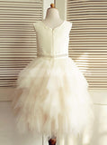 Ivory Flower Girl Dresses,Tulle Ruffled Flower Girl Dress,FD00031