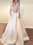 Ivory Wedding Dresses,Wedding Dress with Sleeves,Wedding Dress with Pockets,WD00217