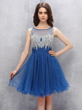 Knee Length Homecoming Dresses,Blue Sweet 16 Dress,Aline Sweet 16 Dress,SW00025