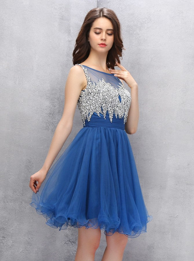 Knee Length Homecoming Dresses,Blue Sweet 16 Dress,Aline Sweet 16 Dres ...