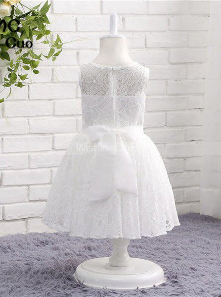 Lace Flower Girl Dress,Short Flower Girl Dress,Simple Flower Girl Dress,FD00052