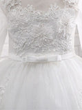 Lace Flower Girl Dresses,Flower Girl Dress with Sleeves,Princess Flower Girl Dress,FD00059