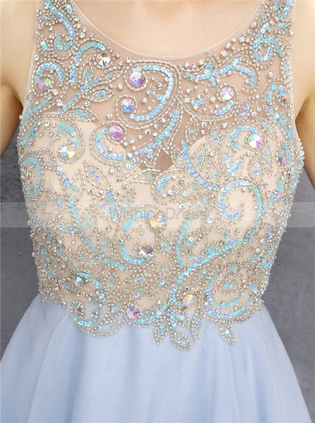 Light Blue Homecoming Dresses,Backless Homecoming Dress,Elegant Homecoming Dress,HC00115