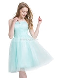 Light Blue Homecoming Dresses,Tulle Homecoming Dress,Knee Length Homecoming Dress,HC00058