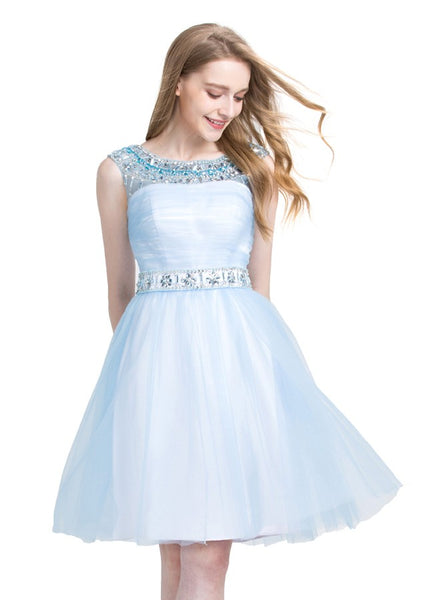 Light Blue Sweet 16 Dresses,Knee Length Sweet 16 Dress,Princess Sweet ...