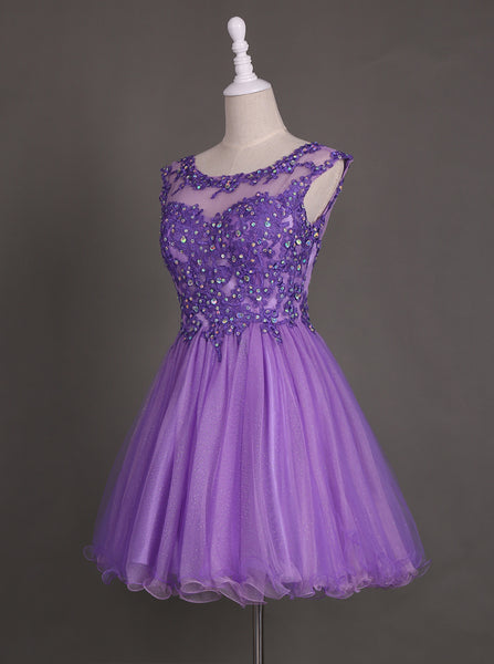 Lilac Homecoming Dresses,Short Homecoming Dress,Fancy Cocktail Dress,HC00007