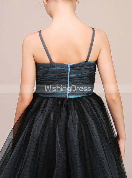 Long Junior Party Dress,Junior Bridesmaid Dress with Straps,Junior Ball Gown Dress,JB00028