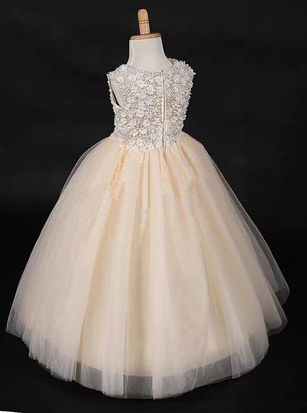 Lovely Little Girl Pageant Dress,Tulle Floor Length Party Dress for Teens,GPD0037