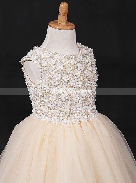 Lovely Little Girl Pageant Dress,Tulle Floor Length Party Dress for Teens,GPD0037