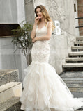 Mermaid Bridal Gown with Ruffled Skirt,Fabulous Wedding Gown,WD00492