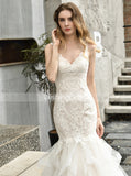 Mermaid Bridal Gown with Ruffled Skirt,Fabulous Wedding Gown,WD00492