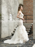 Mermaid Bridal Gown with Ruffled Skirt,Fabulous Wedding Gown,WD00492