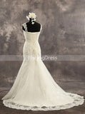 Mermaid Wedding Dress with Straps,Beaded Lace Bridal Dress,WD00536