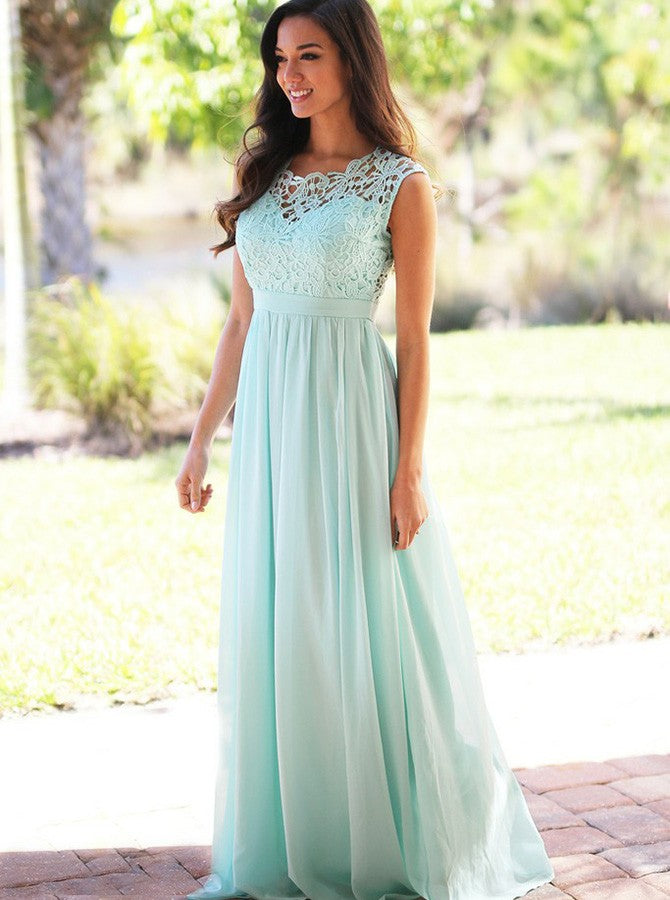 Mint Green Bridesmaid Dresslong Elegant Bridesmaid Dresschiffon Brid Wishingdress 0885