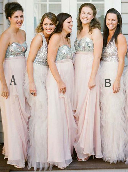 Mismatched Bridesmaid Dress,Chiffon Tulle Bridesmaid Dress,Long Bridesmaid Dress,BD00081